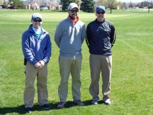 Golf Course Superintendent, Chase Walden (rt) with part of his hard working staff, Daniel Hayman and Aaron Burris (lt to rt)